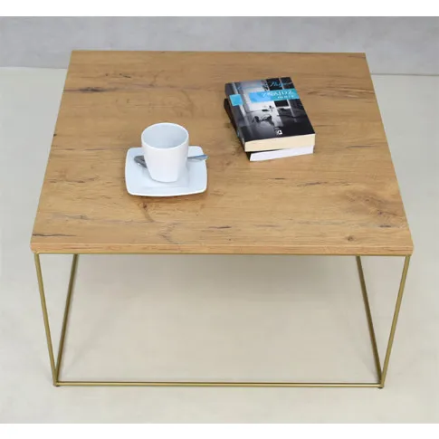 Wizualizacja stolika kawowego Welos 3X dąb lancelot złoty