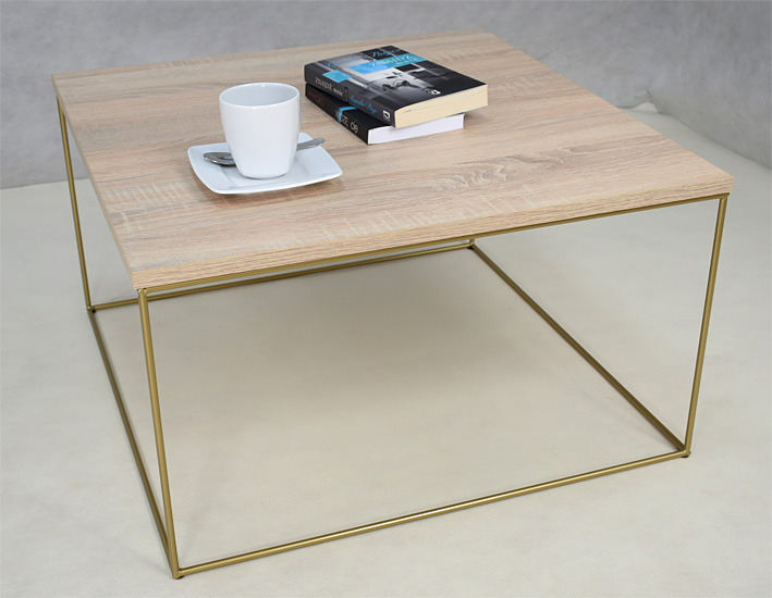 Wizualizacja stolika kawowego Otax 3X dąb sonoma+złoty