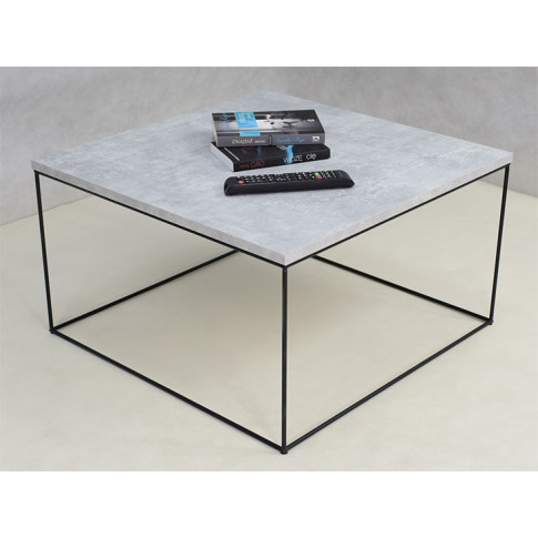 Kwadratowy stolik kawowy Elos 4X beton czarny