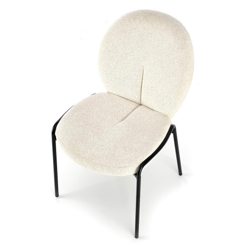 Krzesło tapicerowane tkaniną boucle Delox