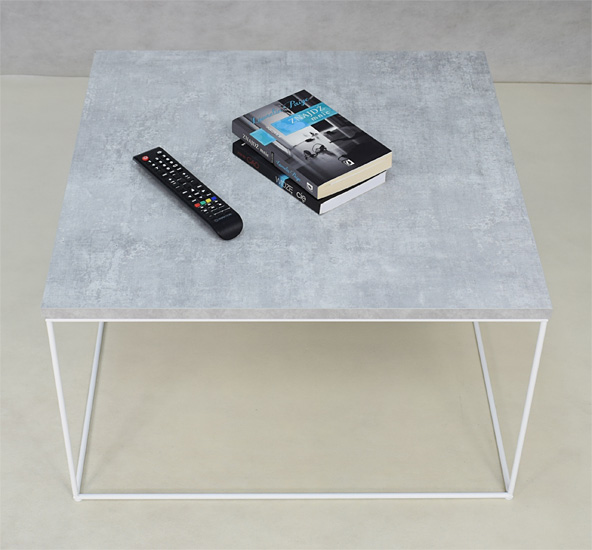 Wizualizacja stolika kawowego Welos 5X beton+biały