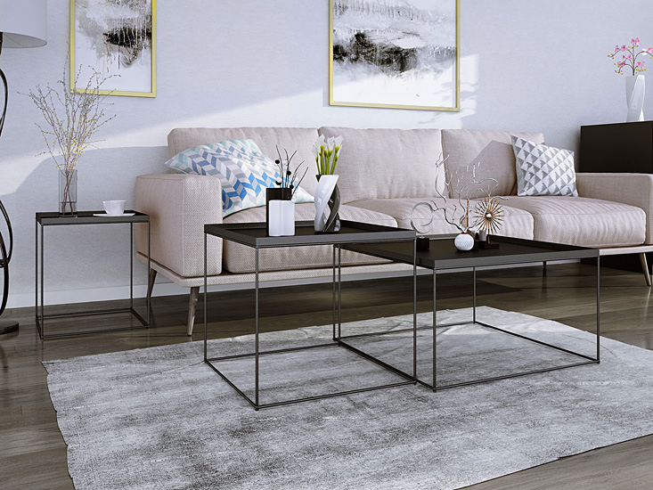 Czarny stolik kawowy Gondiko 4X