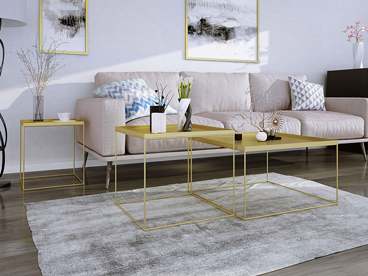 Złoty stolik kawowy Gondiko 4X