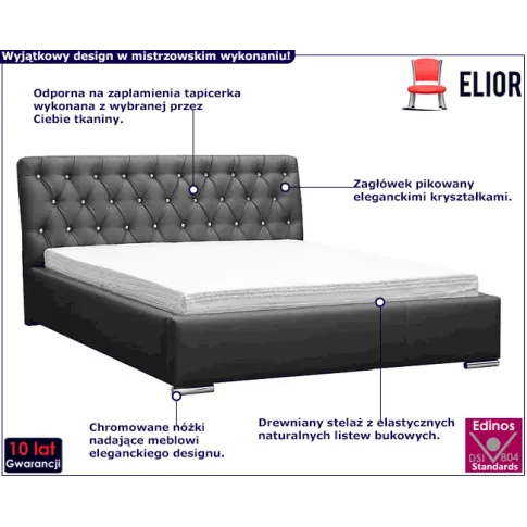 Tapicerowane łóżko z drewnianym stelażem Luxor 3X