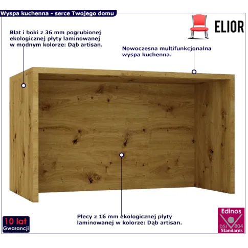 Multifunkcjonalna wyspa kuchenna dąb artisan Mercado 5X