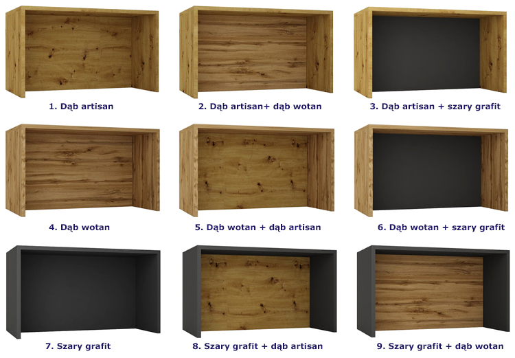 Warianty kolorystyczne wyspy kuchennej Cristal 5X