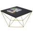 Druciany stolik kawowy w stylu glamour czarny + złoty - Galapi 4X