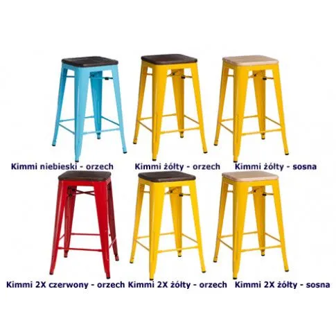 Szczegółowe zdjęcie nr 4 produktu Metalowy wysoki hoker Maye - żółty sosna