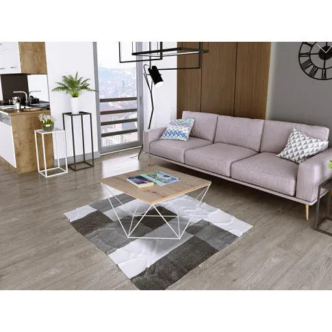 Wizualizacja stolika kawowego Galapi 4X dąb artisan biały