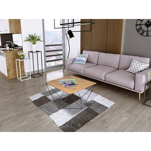 Wizualizacja stolika kawowego Galapi 4X dąb lancelot czarny