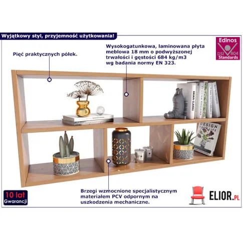 Półka wisząca skandynawska olcha Gerva