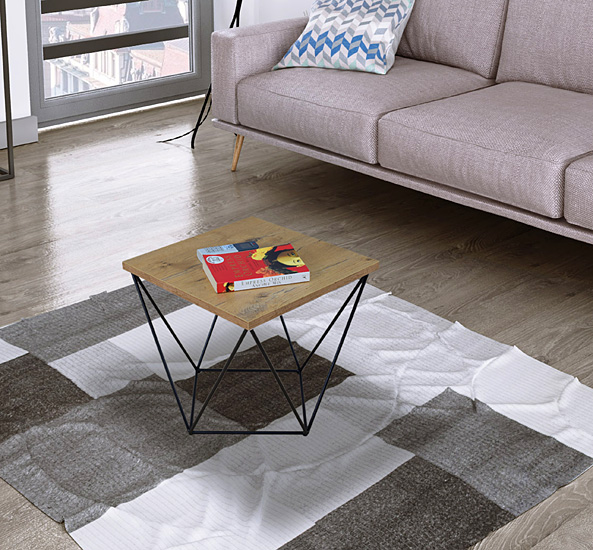 Wizualizacja stolika kawowego Mokita 5X dąb lancelot+czarny