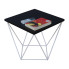 Kwadratowy stolik druciany czarny + biały - Galapi 5X