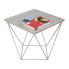 Minimalistyczny stolik druciany dąb sonoma + biały - Galapi 5X