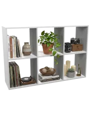 Biały ażurowy regał do garażu w stylu skandynawskim - Atela 4x w sklepie Edinos.pl