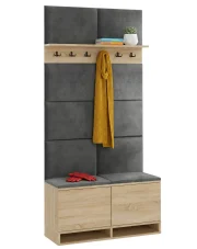 Garderoba do przedpokoju dąb sonoma + szary - Somena 3X w sklepie Edinos.pl