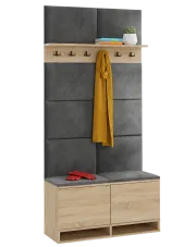 Garderoba do przedpokoju dąb sonoma + szary - Somena 3X w sklepie Edinos.pl