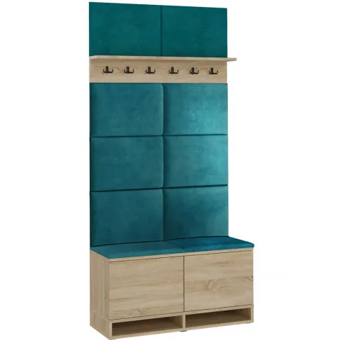 Zestaw mebli do przedpokoju Fortuna 3X dąb sonoma zieleń morska