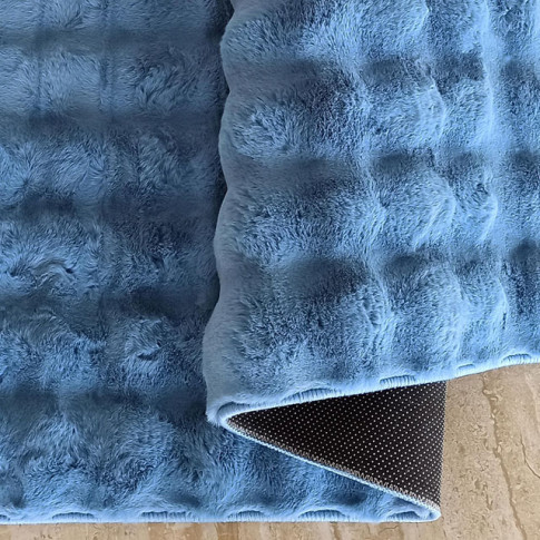Niebieski puszysty dywan 3D Gliko