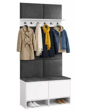 Garderoba z szafką na buty biały + szary - Somena 5X w sklepie Edinos.pl
