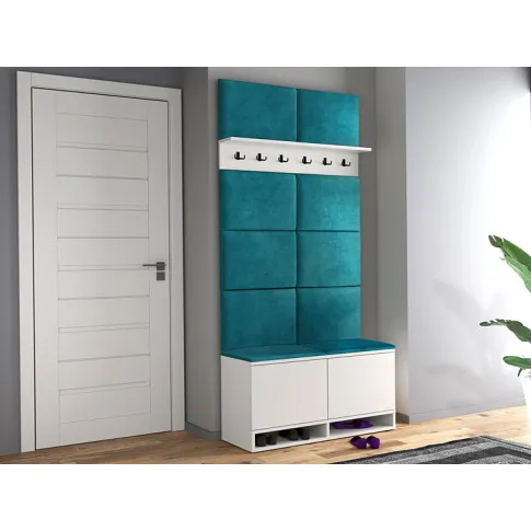 Wizualizacja garderoby Fortuna 5X biały zieleń morska