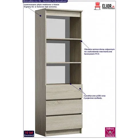 Fotografia Regał w kolorze dąb sonoma - Polo z kategorii Meble do przechowywania