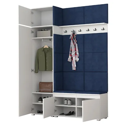 Wnętrze garderoby Prufis 5X biały granat
