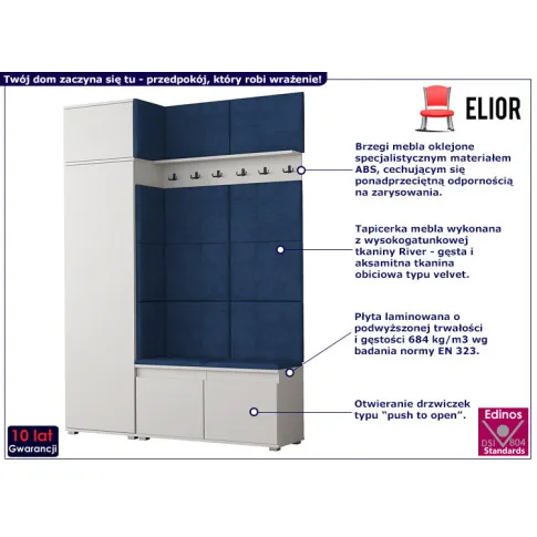 Zestaw do przedpokoju Prufis 5X biały granat