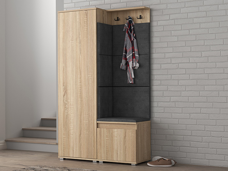 Komplet mebli do przedpokoju Fazo 3X dąb sonoma+szary