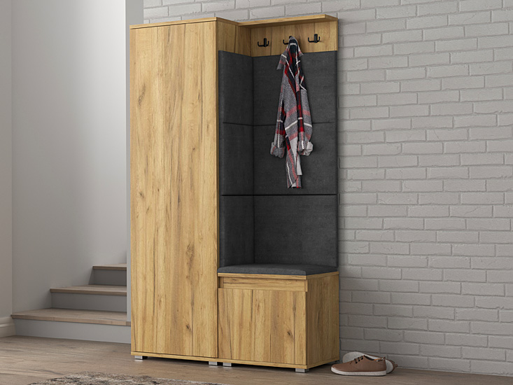 Komplet mebli do przedpokoju Fazo 4X dąb craft+szary