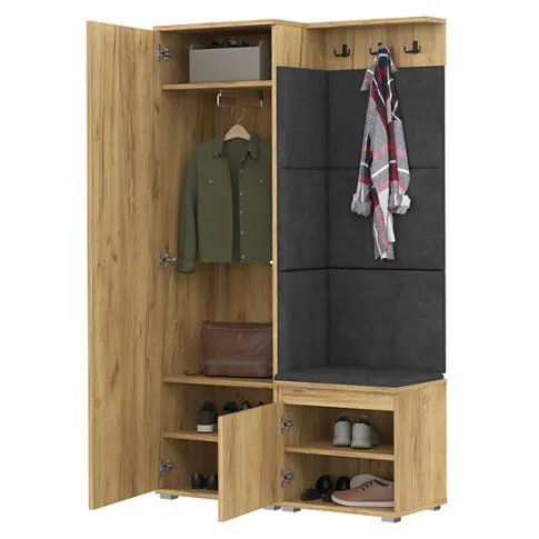 Wnętrze garderoby Furol 4X dąb craft szary