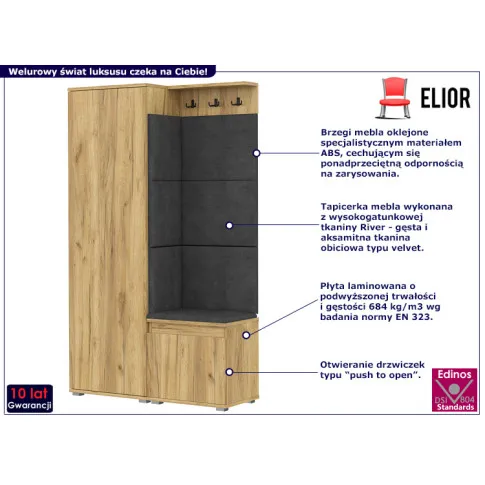 Zestaw do przedpokoju Furol 4X dąb craft szary