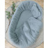 zielony kosz mojżesza łóżeczko dla niemowlaka wiklinowy na stelazu drwnianym na kolkach loveso