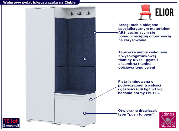 Garderoba do przedpokoju Furol 5X biały+granat