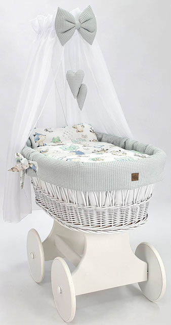 Komplet kosz Mojżesza z baldachimem szary Notiso 5X