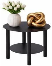 Czarny metalowy stolik kawowy w stylu loft - Cortina w sklepie Edinos.pl