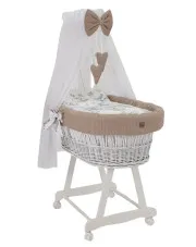 Beżowy zestaw łóżeczko z baldachimem - Notiso 6X w sklepie Edinos.pl