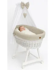 Beżowy zestaw łóżeczko z baldachimem - Notiso 6X w sklepie Edinos.pl