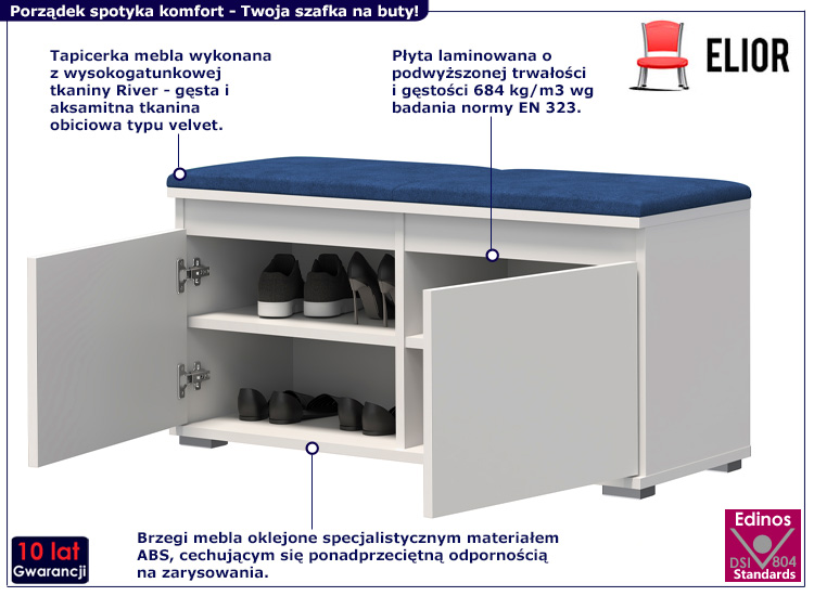 Szafka na buty Noria 5X biały+granat
