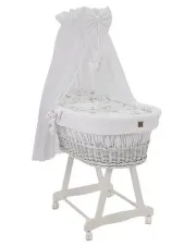 Biały komplet łóżeczko kosz Mojżesza z baldachimem - Notiso 6X w sklepie Edinos.pl