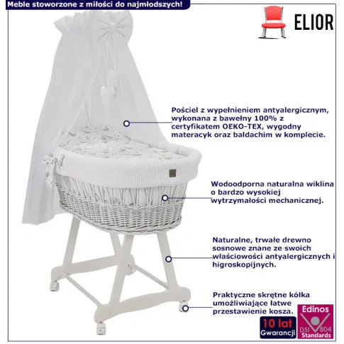 Białe łóżeczko niemowlęce Notiso 6X
