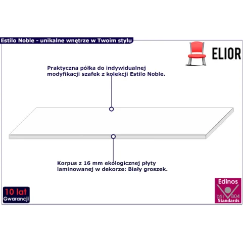 Półka w kolorze biały groszek Estilo Noble 38X