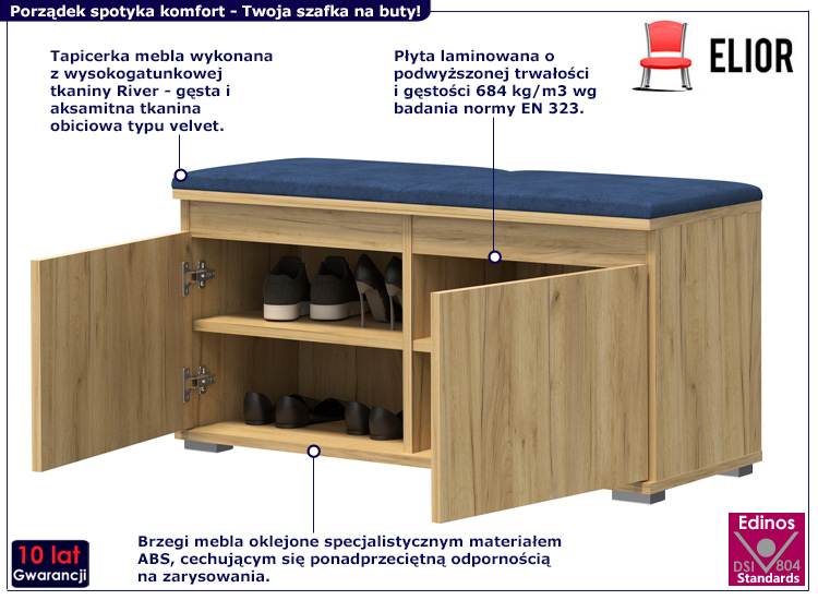 Szafka na buty Risix 4X dąb craft+granat