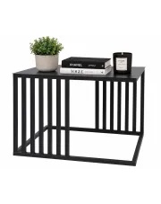 Czarny kwadratowy stolik kawowy w stylu loft - Avisa 3X w sklepie Edinos.pl
