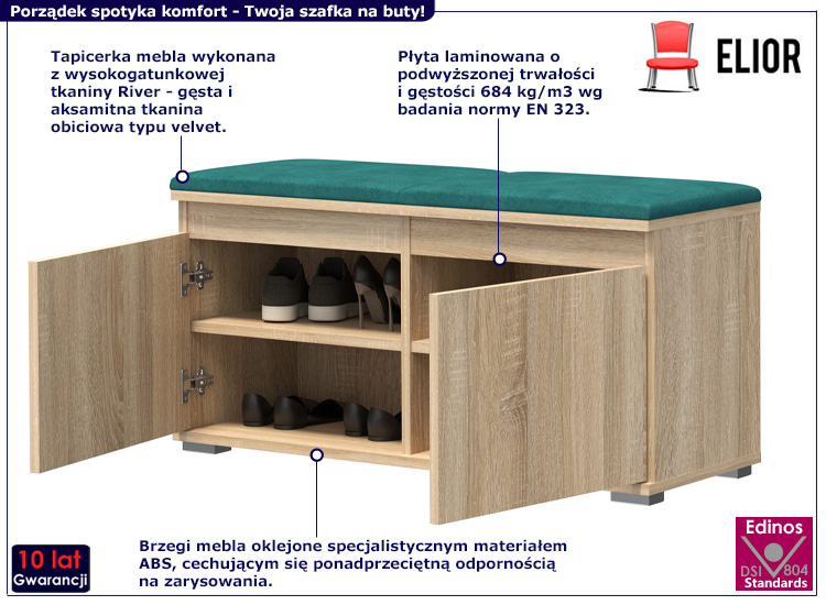 Szafka na buty Minoli 3X dąb sonoma+szary