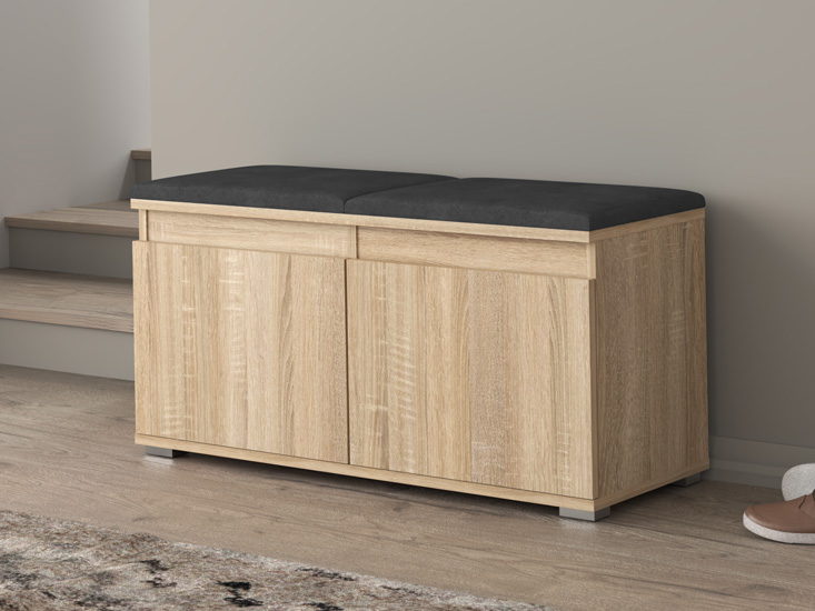 Wizualizacja szafki na buty Risix 3X dąb sonoma+szary