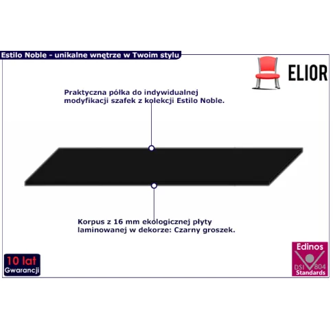 Półka w kolorze czarny groszek Estilo Noble 38X