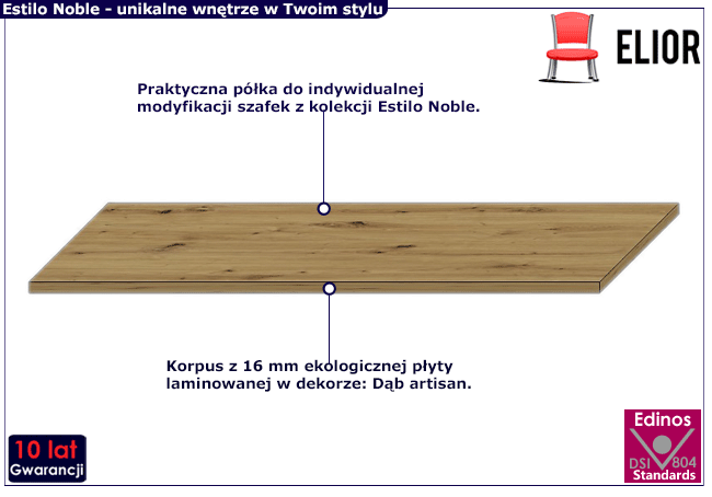 półki do szafek Estilo Noble 38X