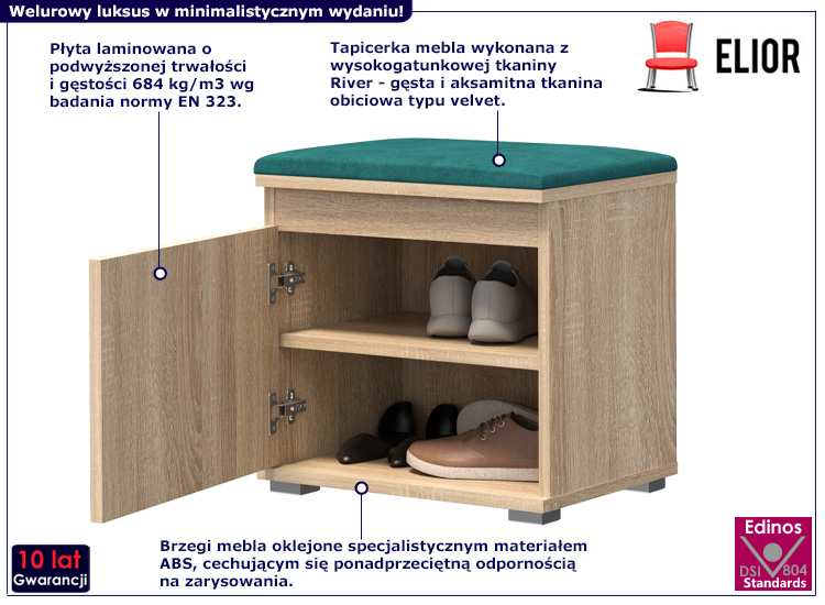 Szafka na buty Venix 3X dąb sonoma+zielony