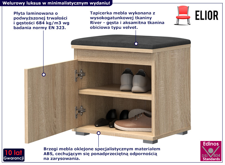 Szafka na buty Venix 3X dąb sonoma+szary